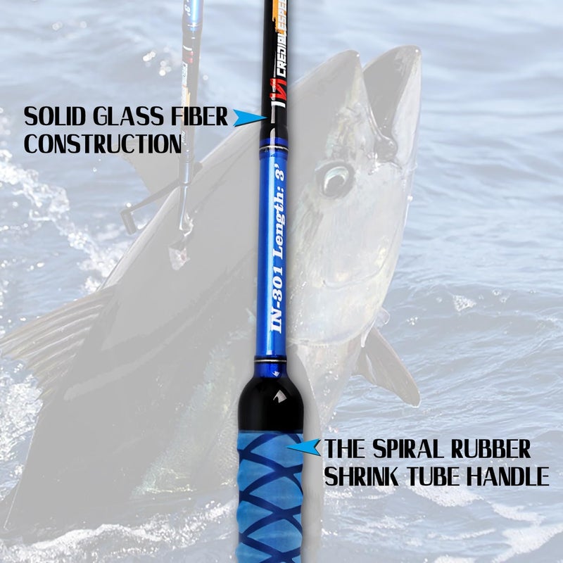 Fiblink Fishing Gaff Portable Fish Gaff with Stainless Steel Fishing Hook,Non-Slip Grip Handle and Fiberglass Shaft for Saltwater Offshore 3'/5'/6'/6'6" - Image 3